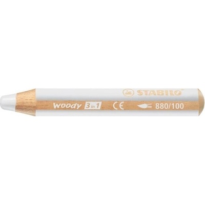 STABILO Barevná pastelka Woody bílá 3v1 pastelka vodovka voskovka