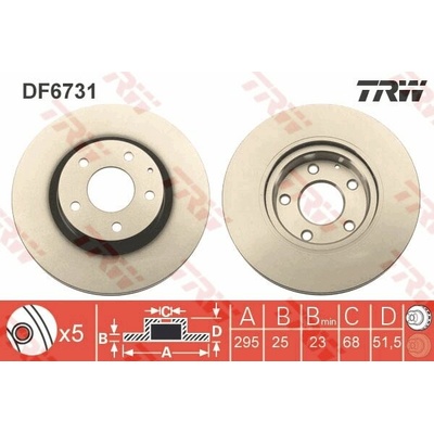 TRW Brzdový kotúč DF6731 súprava 2 ks