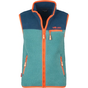 TROLLKIDS Детски поларен елек Trollkids Kid's Hemsedal Vest Fleece vest - Stormy Blue / Mystic Blue / Flame Orange - размер 110 (EU) (703-3294-1114)