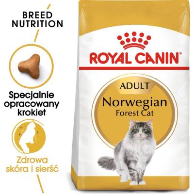 Royal Canin Norwegian Forest Cat Adult 2 кг суха храна за възрастни котки от породата норвежки горски котки