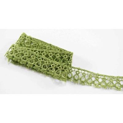 Vzdušná čipka - zelená - šírka 1,8 cm