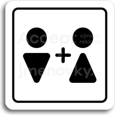ACCEPT Piktogram WC muži, ženy IV - bílá tabulka - černý tisk