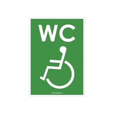 WC PRO INVALIDY, zelená, samolepka, 105x148 mm