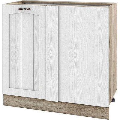 ИРИМ Долен ъглов кухненски шкаф Сити АРФ-Бяло фладер-04-42 десен 90 см