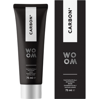 woom Паста за зъби с активен въглен, Woom Carbon+, Избелващ ефект, 75 мл (8420075180322) (8420075180322)