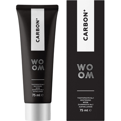 woom Паста за зъби с активен въглен, Woom Carbon+, Избелващ ефект, 75 мл (8420075180322) (8420075180322)