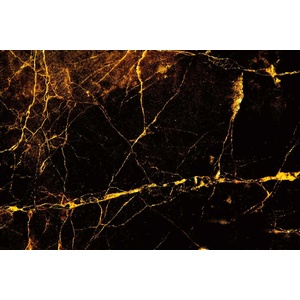 DIMEX ART Флизелинов фототапет черен и златен мрамор 375 x 250 см