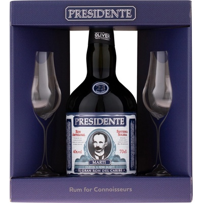 Presidente Marti 23y 40% 0,7 l (dárkové balení 2 sklenice)