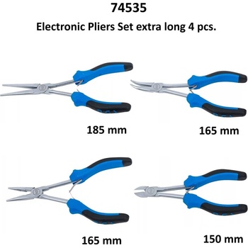 BGS technic Комплект клещи за електроника - 4 броя ; bgs 74535