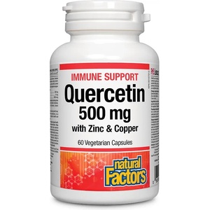 Natural Factors Quercetin with Zinc & Copper, 500 mg, 60 капсули, Natural Factors (1390 NF)