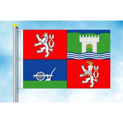 LIBEA, s.r.o. Vlajka Ústeckého kraje Rozměr: 30×45 cm, Uchycení: Karabiny na stožár