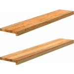 vidaXL Прозоречни первази, 2 бр, светлокафяви, 110x20x2 см, дъб масив (4009137)
