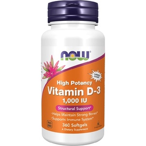 NOW NOW Vitamin D-3 1000 IU, 360 Softgels - fitnesdobavki - 27,19 лв