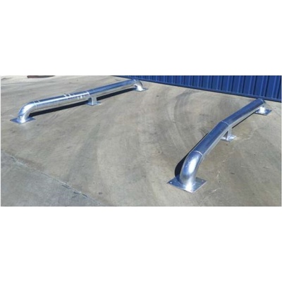 Naváděče kol pro nákladní auta, pozinkovaná ocel, d. 2620 mm, v. 260 mm, pr. 140 mm, tl. 3 mm (pár)
