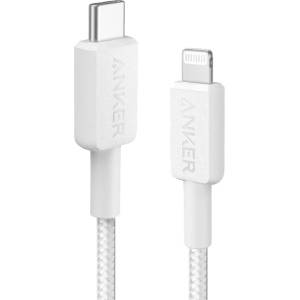 Anker Сертифициран (MFi) USB-C към Lightning кабел за Apple устройства с Lightning порт (90 см) - Anker PowerLine Select USB-C to Ligthning Cable (бял)(bulk) (A81B5)