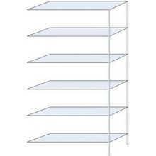 Schulte Regál Taranis přístavbový 250 x 130 x 40 cm 6 polic stříbrný