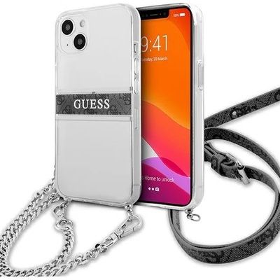 GUESS Калъф Guess GUHCP13SKC4GBSI, за iPhone 13 mini 5.4", прозрачен, сребрист (GUE001683-0)