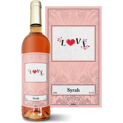 Sablio Love Syrah ružové suché víno 12 % 0,75 l (čistá fľaša)