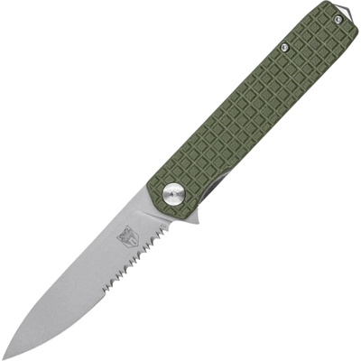 ! CobraTec Medium Cayden OD Green Drop Serrated 01CT025