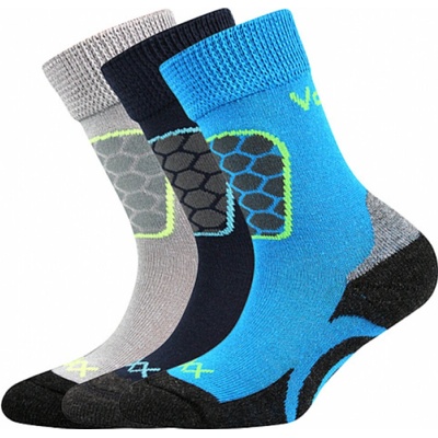 Voxx ponožky detské športové Solaxik 3 páry modré, šedé, čierne