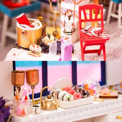 ROBOTIME miniaturní domeček - Party time LED DIY 1:24