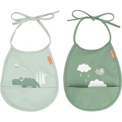 Done by Deer Комплект лигавници с джоб Done by Deer - Croco, green, 2 броя (1343443)