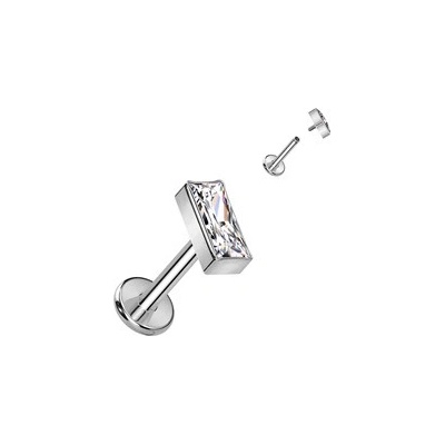Šperky4U piercing do brady labreta titan obdélník TIT1260-1206