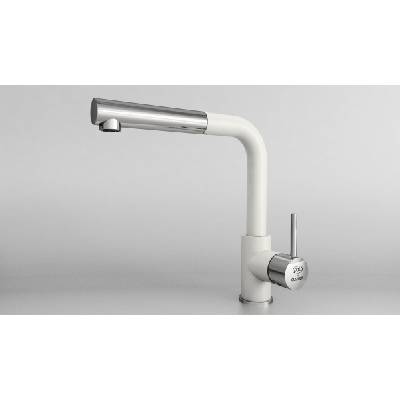 FAT Смесител за кухня с изтеглящ се душ Impact 68936, Fat Granite, 1001 бял