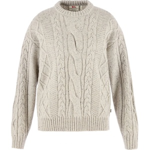 Fjällräven Дамски вълнен пуловер Fjällräven Women's Övik Cable Knit Wool jumper - Chalk White (105-7729-0214)