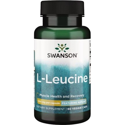 Swanson L-Leucine AjiPure 500 mg 60 rostlinných kapslí