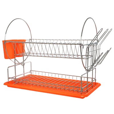 ECE METAL G-Сушилник за чинии 2ет ОРАНЖЕВ 23.5x42xh36cm (71021S-1-O) (018599)