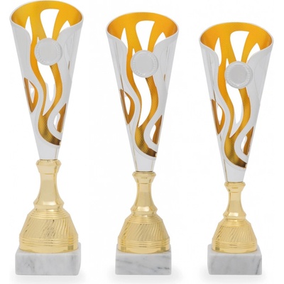 Pohár DESIGN výška 34 cm zlatý/stříbrný