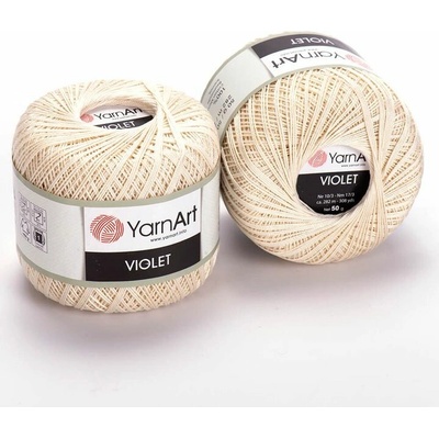 Bavlnená priadza YarnArt Violet 50 g - 6282 krémová