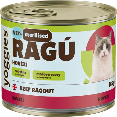 Yoggies RAGÚ pre kastrované mačky, hovädzí monoproteín 185 g