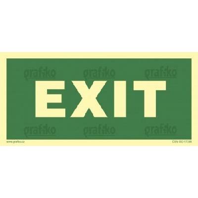 Grafiko | Exit - fotoluminiscenční - Materiál Plast, Rozměr 300x150mm