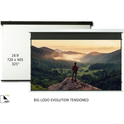 Screenline Моторизиран прожекционен екран за стена/таван Screenline BIG LODO EVO TENS Home Vision, 720x405 (325"), 16: 9, бял, стенен превключвател (SL-BT720DHV)