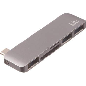 Kit C5IN1GR USB-C to SD/Micro SD, 3 USB Adapter - 3-портов USB 3.0 хъб с USB-C и SD/Micro SD слот (тъмносив)