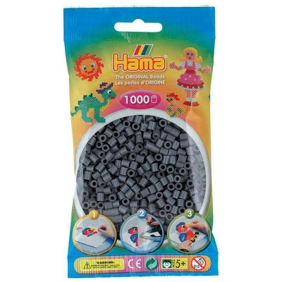 HAMA MIDI Tmavě šedé korálky 1.000 ks