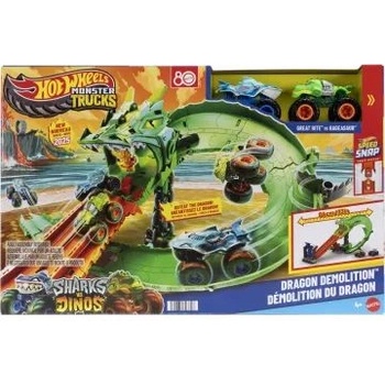 Mattel Hot Wheels: Комплект писта за състезание с дракони Monster Trucks