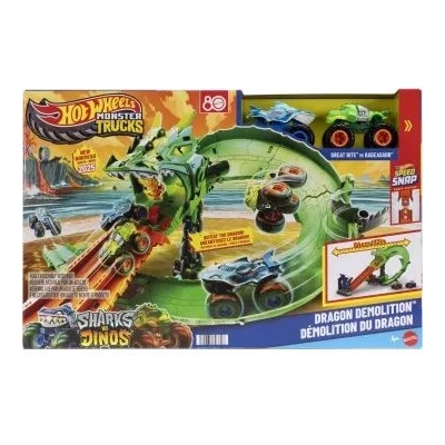 Mattel Hot Wheels: Комплект писта за състезание с дракони Monster Trucks