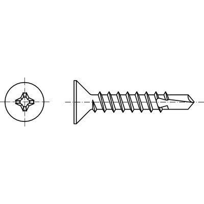 PROFISTYL DIN 7504P šroub samovrtný se zapuštěnou hlavou PHILLIPS pozink Varianta: DIN 7504P šroub samovrtný zápustná hlava křížová drážka ZnB 4,2x45 – Hledejceny.cz
