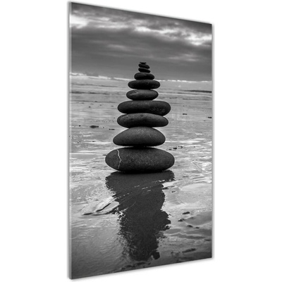 Vertikálny foto obraz sklo tvrdené Kamenia na pláži 50x100 cm