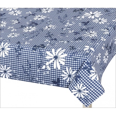Brotex Ubrus modrá kostička s květem 70x70cm