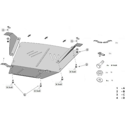 Kryt pod motor MERCEDES-BENZ SPRINTER 4-T Flatbed (904) all - Plech - 8595698042941