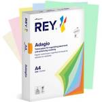 REY Копирна хартия, цветна, A4, 80 g, 5х100 листа, REY "Adagio", пастелна смес RYADA080X919/923PANA PAST (RYADA080X919/923PANA PAST)