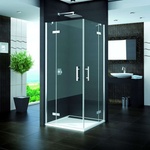 RONAL Pur - Двукрилен ъглов вход с крилни врати с изравнителни профили, 100 см, лява част - цвят хром, стъкло Durlux PUE2PG1001022 (PUE2PG1001022)