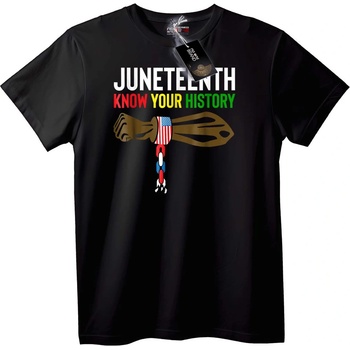 NOONEBRAND Тениска Juneteenth: Опознай историята си - M, Black