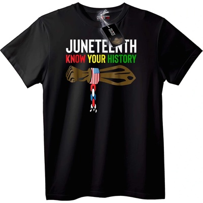 NOONEBRAND Тениска Juneteenth: Опознай историята си - M, Black