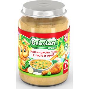 Bebelan Бебешко ястие Bebelan Puree - Зеленчукова супа с пиле и ориз, 190 g (7196) - baby