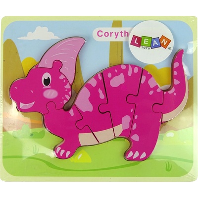 Lean Toys puzzle Corythosaurus Spinosaurus ružová fialová